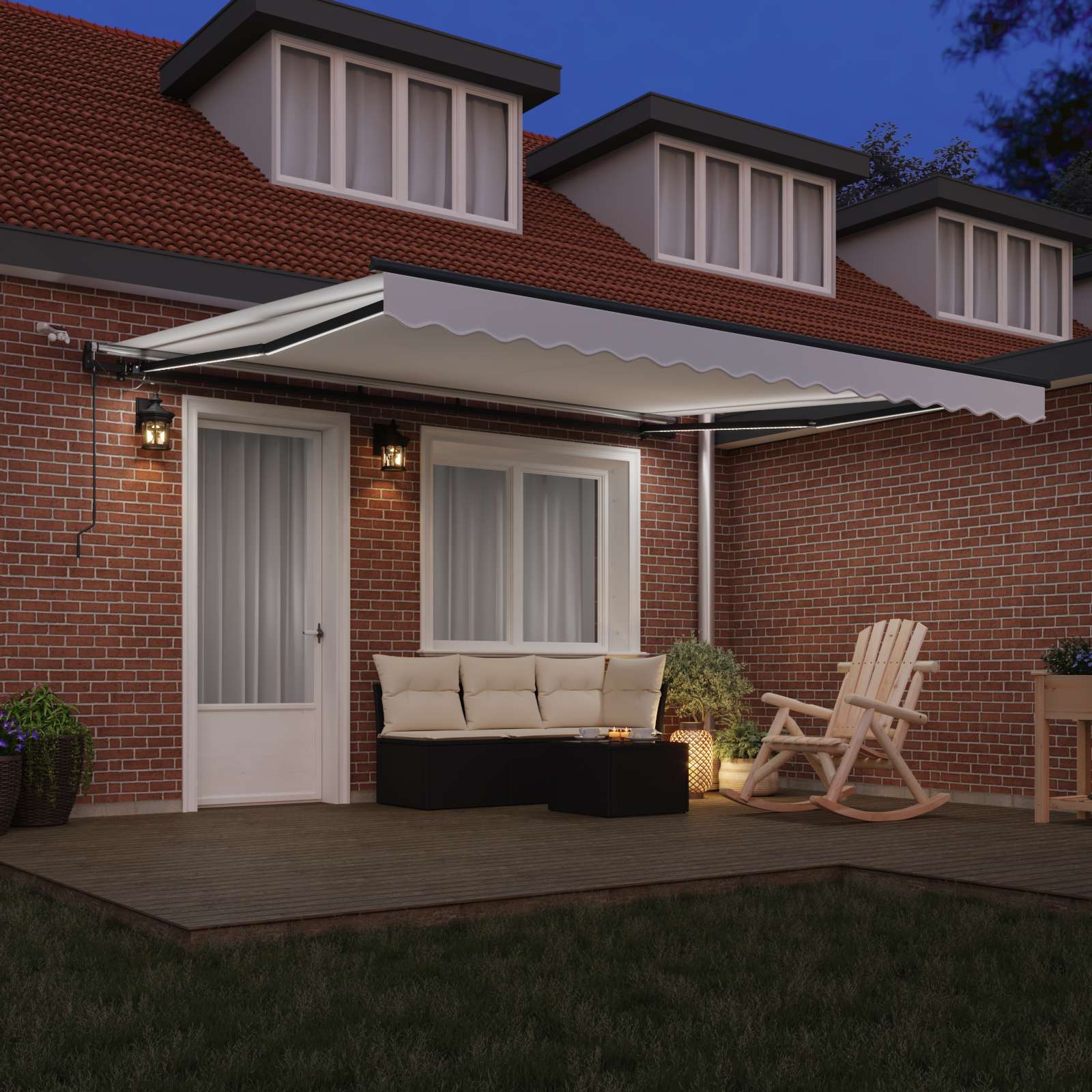 Luifeldoek met Wit 400 × 350 cm Polyester is nu te koop bij PeponiXL, paradijselijk wonen!