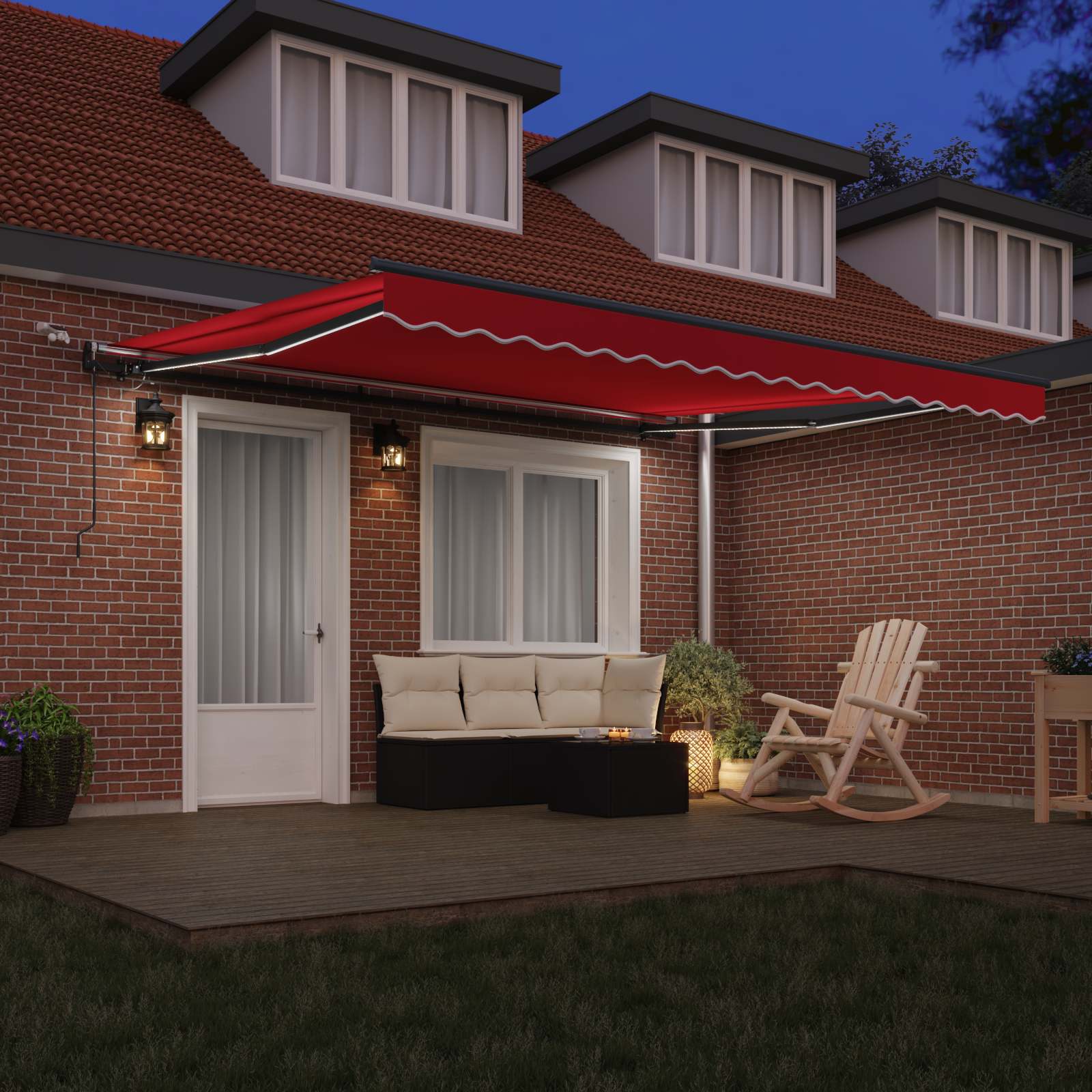 Luifeldoek met Rood 400 × 350 cm Polyester is nu te koop bij PeponiXL, paradijselijk wonen!