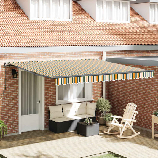Uitschuifbare luifel Groen en geel 400 × 350 cm is nu te koop bij PeponiXL, paradijselijk wonen!