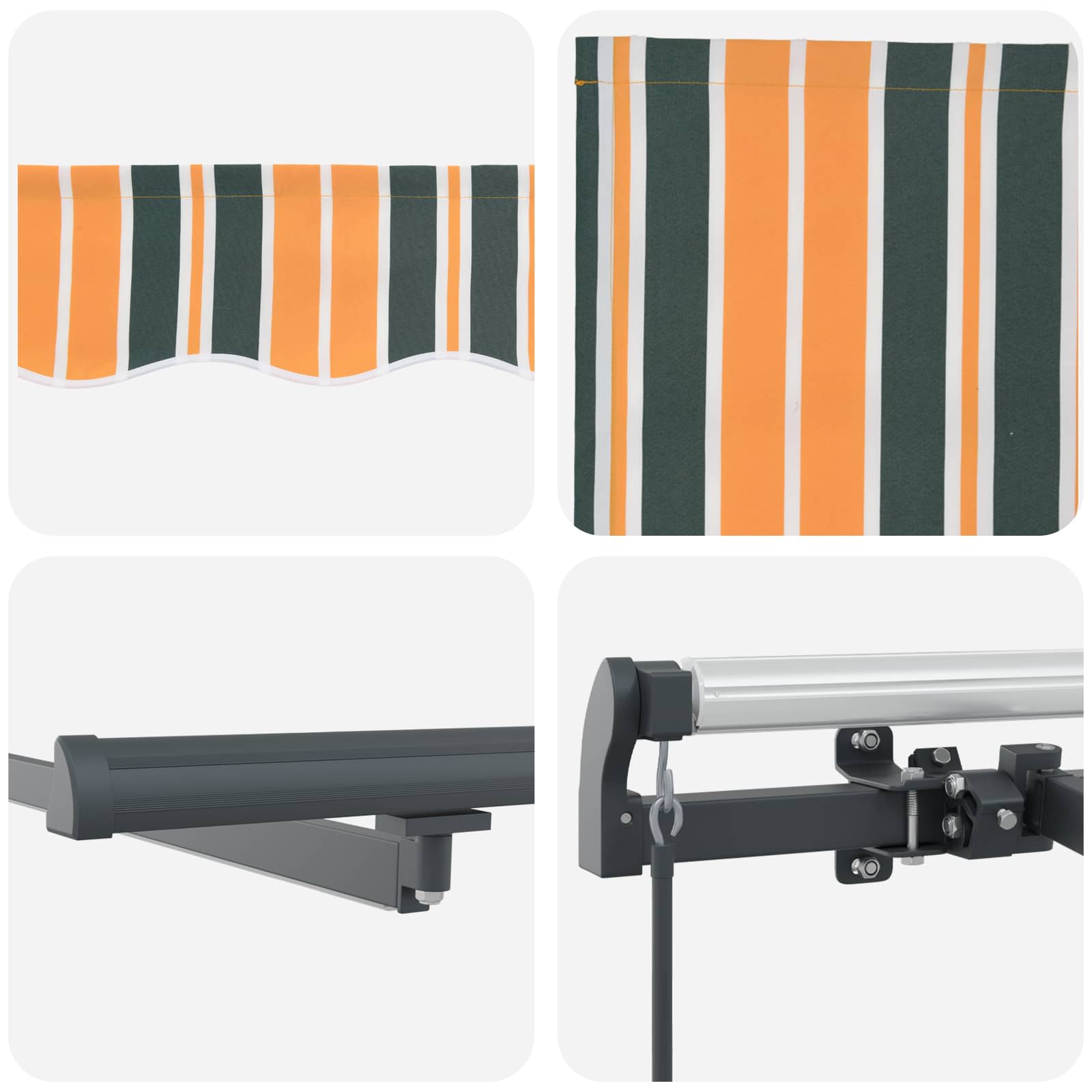 Inklapbaar Zonnescherm Groen en geel 400 × 350 cm Stof is nu te koop bij PeponiXL, paradijselijk wonen!