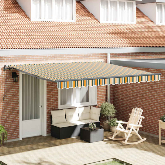 Uitschuifbare luifel Groen en geel 400 × 350 cm is nu te koop bij PeponiXL, paradijselijk wonen!