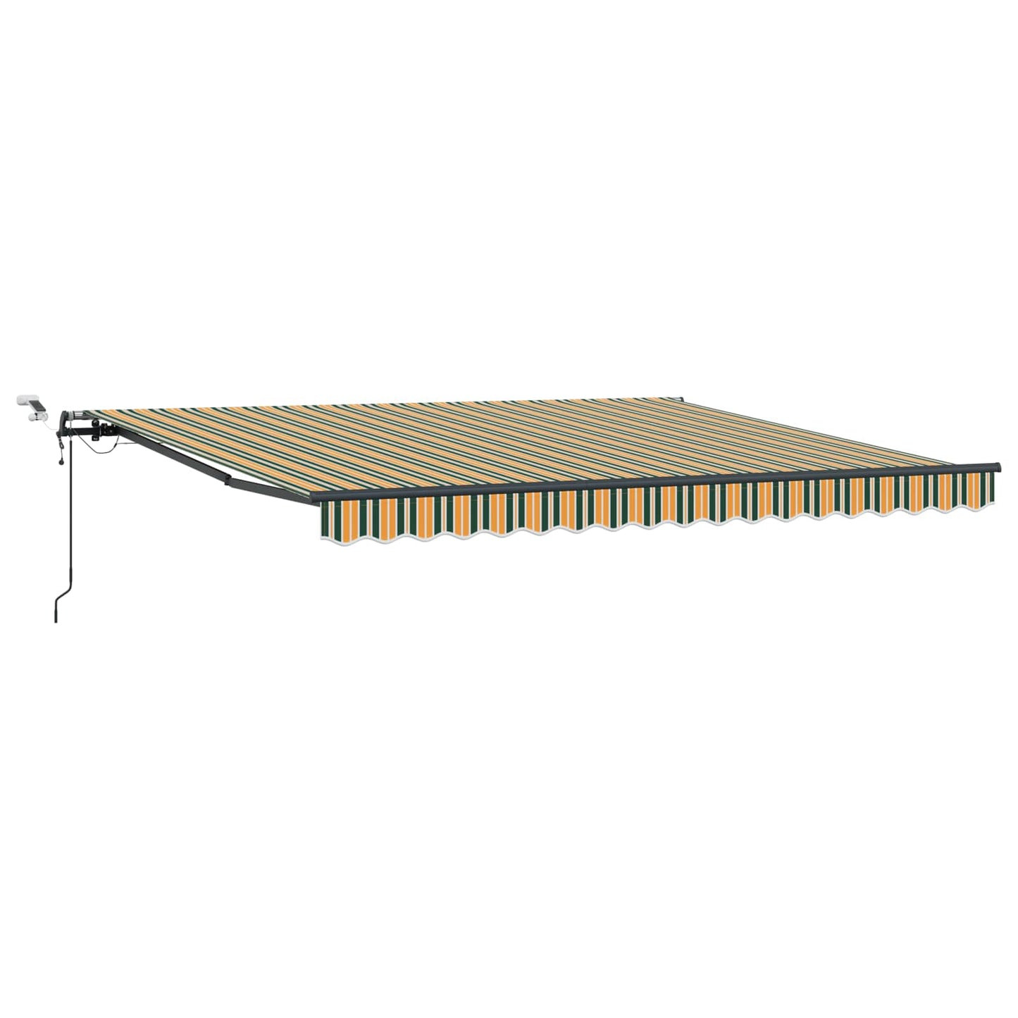 Uitschuifbare luifel Groen en geel 400 × 350 cm Polyester