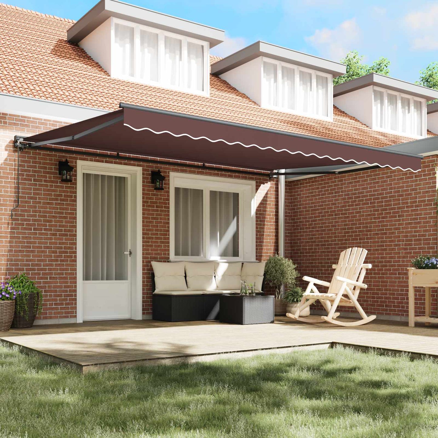 Zijde Frame Bruin 450 × 300 cm Polyester met PU-coating is nu te koop bij PeponiXL, paradijselijk wonen!