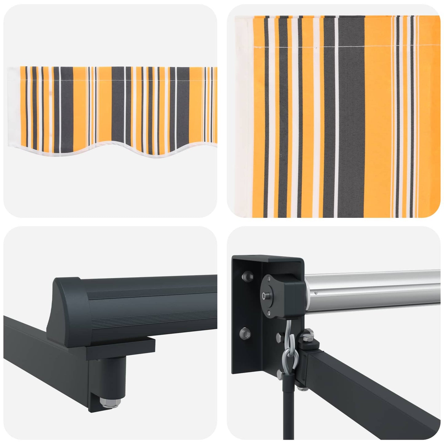 Inklapbaar Zonnescherm Multikleur 450 × 300 cm is nu te koop bij PeponiXL, paradijselijk wonen!