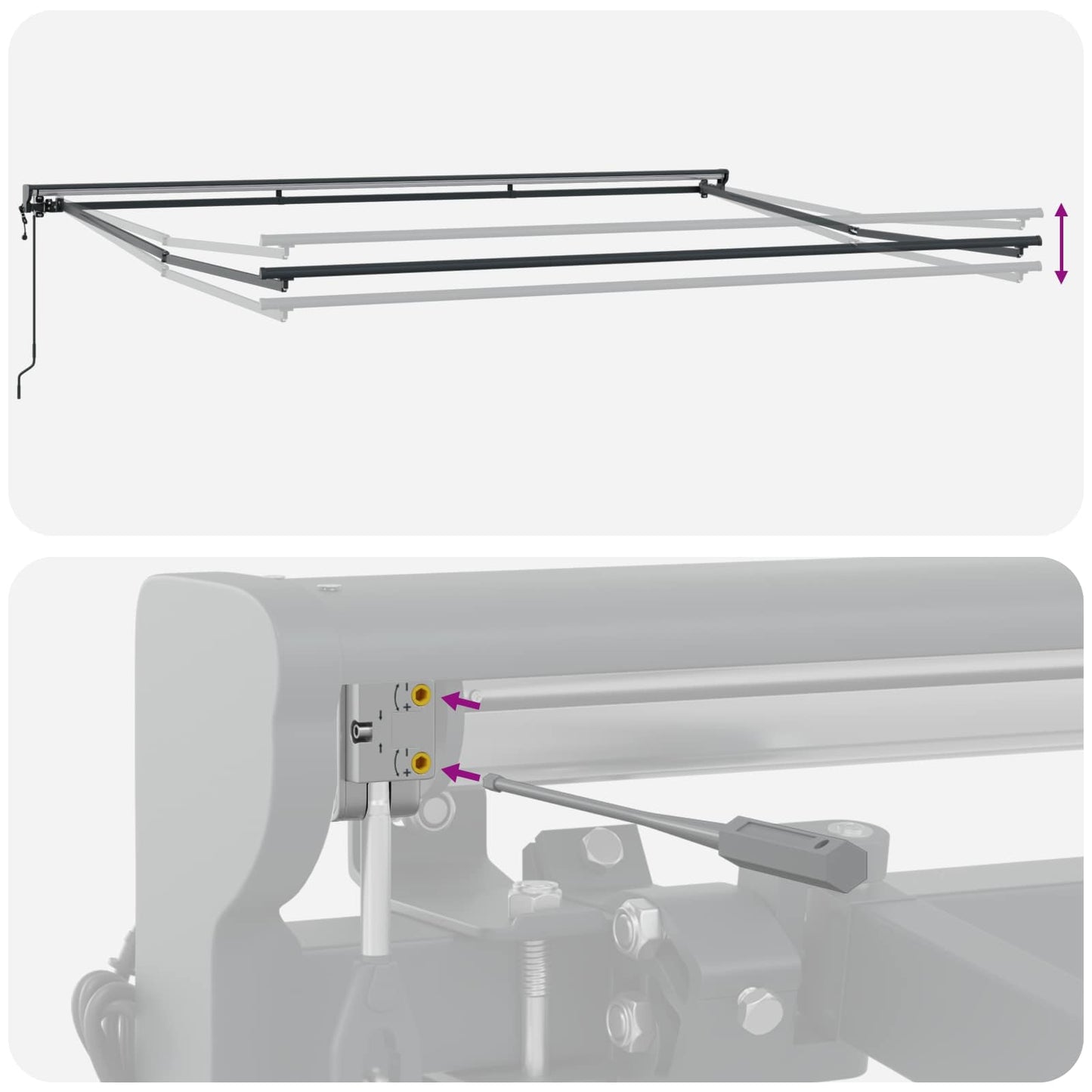 Zijde Frame Geel en Grijs 450 × 300 cm Polyester met PU-coating is nu te koop bij PeponiXL, paradijselijk wonen!