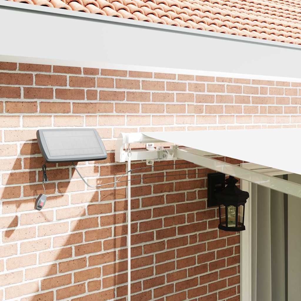 Inklapbaar Zonnescherm met Wit 450 ×300 cm Stof is nu te koop bij PeponiXL, paradijselijk wonen!