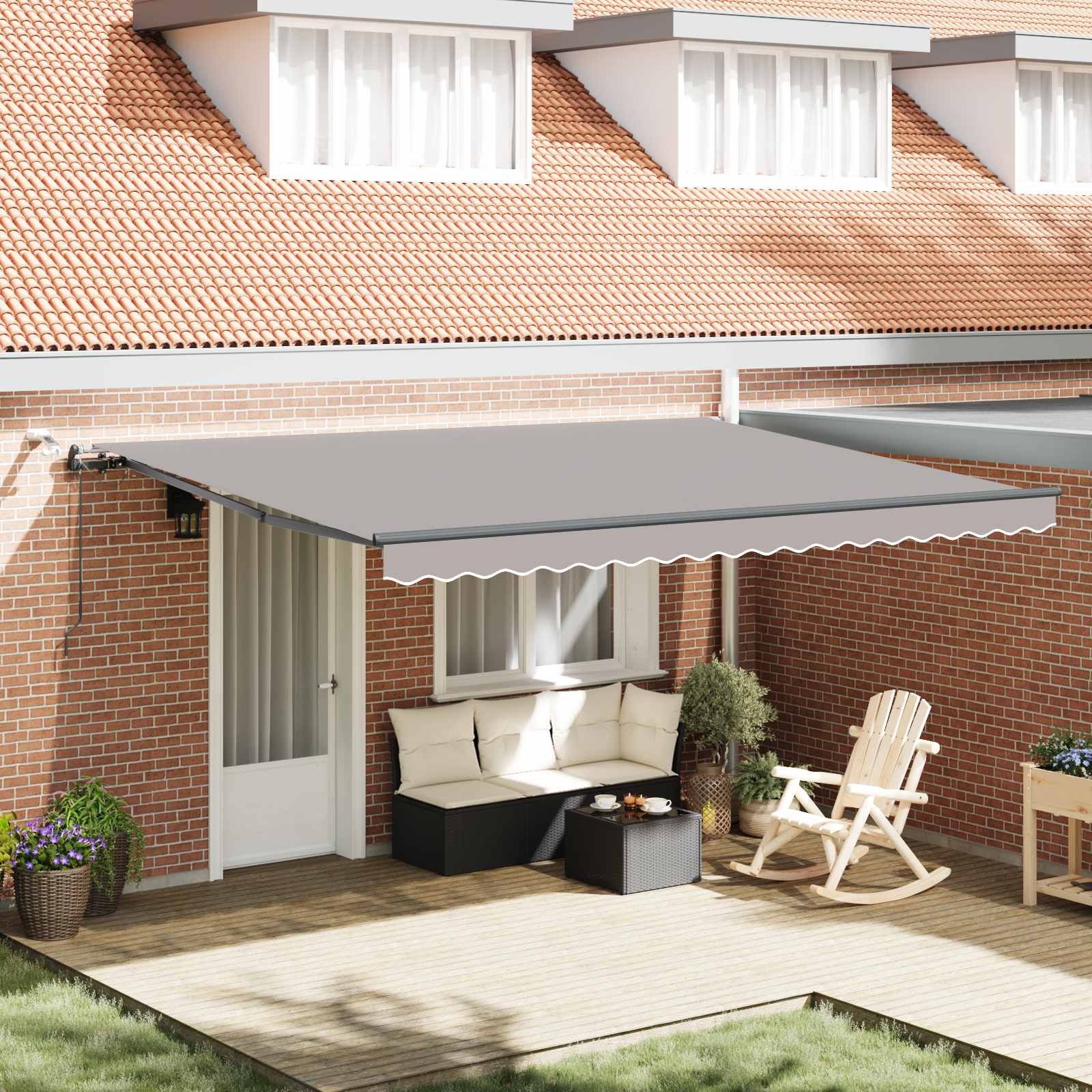 Luifeldoek Lichtgrijs 450 × 300 cm Polyester is nu te koop bij PeponiXL, paradijselijk wonen!