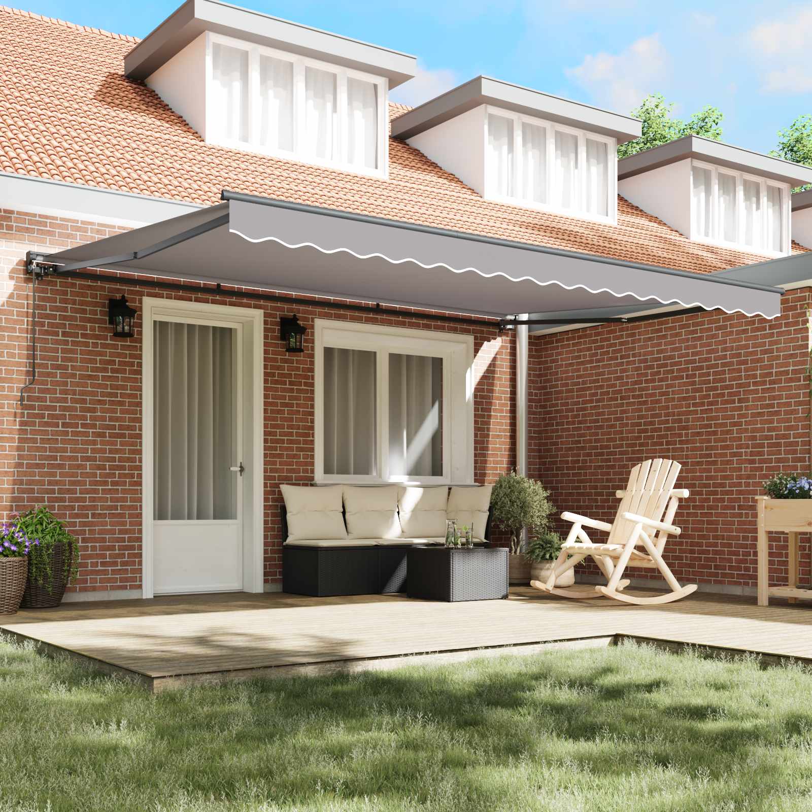 Zijde Frame Lichtgrijs 450 × 300 cm Polyester met PU-coating is nu te koop bij PeponiXL, paradijselijk wonen!