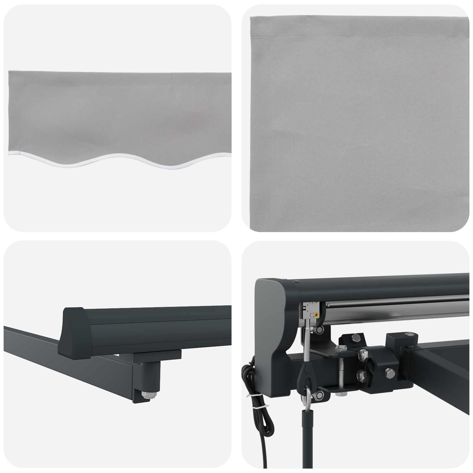 Zijde Frame Lichtgrijs 450 × 300 cm Polyester met PU-coating is nu te koop bij PeponiXL, paradijselijk wonen!