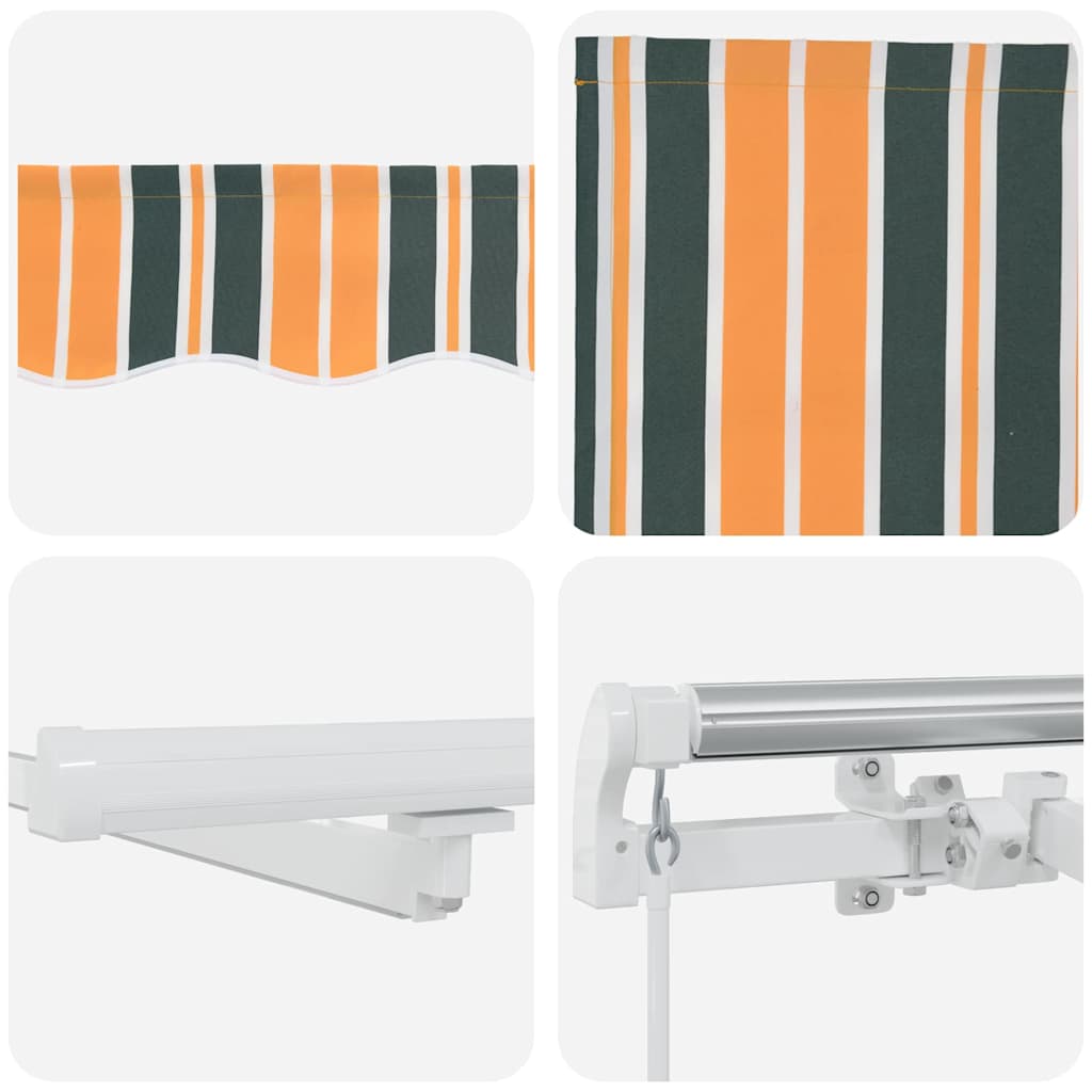 Inklapbaar Zonnescherm Groen en geel 450 × 300 cm Stof en Staal is nu te koop bij PeponiXL, paradijselijk wonen!