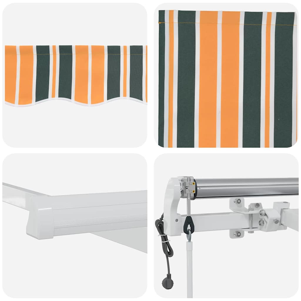 Elektrisch Uittrekbaar Zonnescherm Groen en geel 450 × 300 cm is nu te koop bij PeponiXL, paradijselijk wonen!