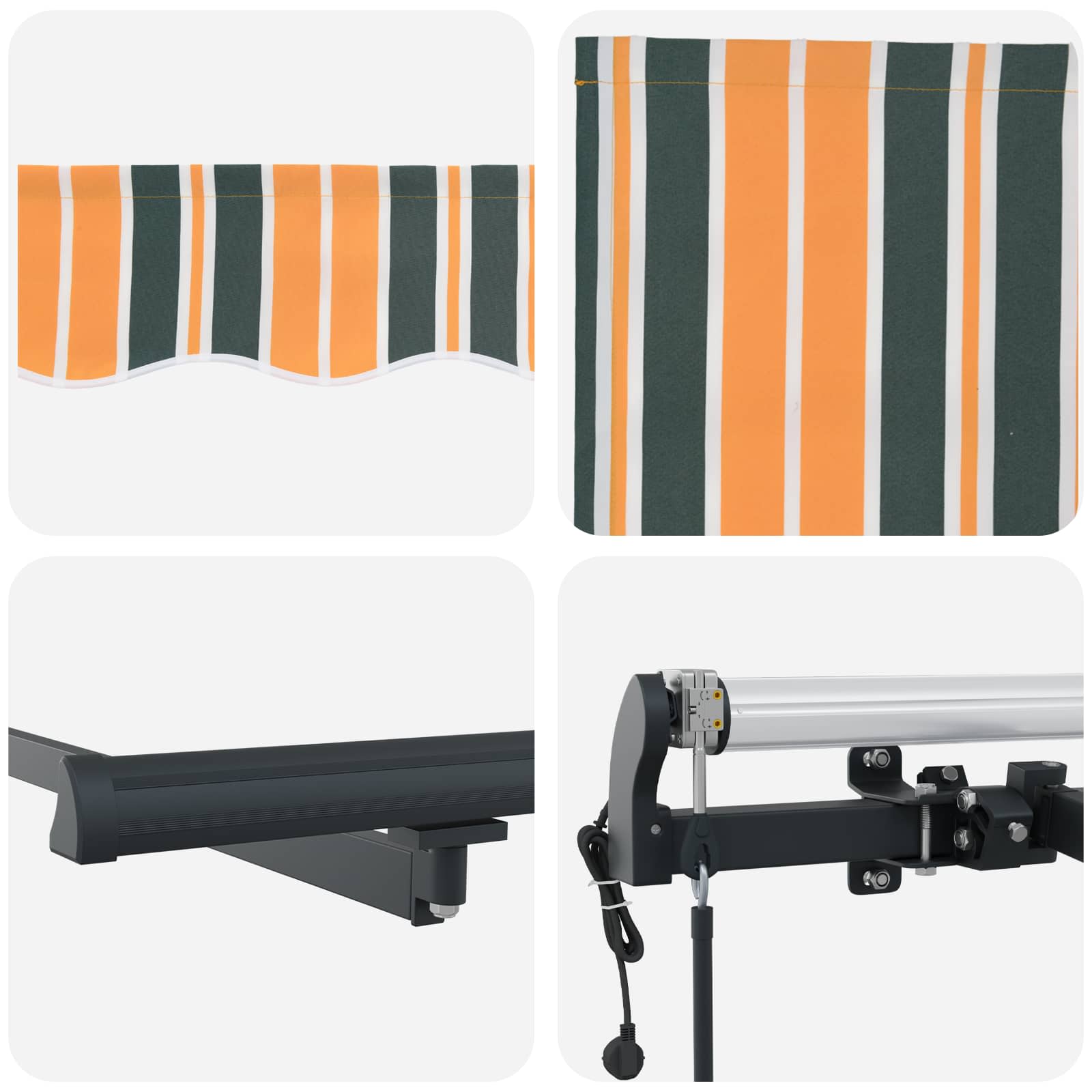 Inklapbaar Zonnescherm Groen en geel 450 × 300 cm is nu te koop bij PeponiXL, paradijselijk wonen!