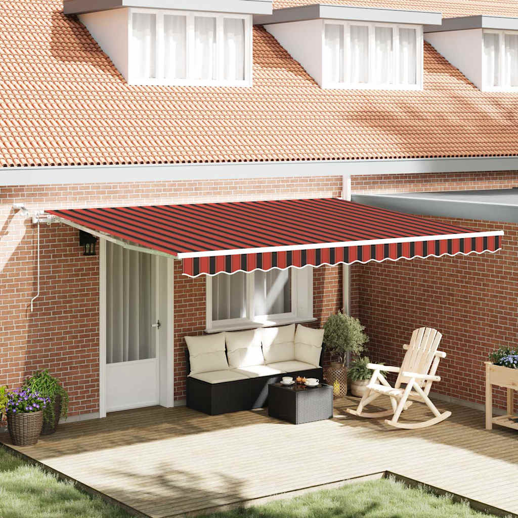 Inklapbaar Zonnescherm Oranje en Bruin 450 × 350 cm is nu te koop bij PeponiXL, paradijselijk wonen!