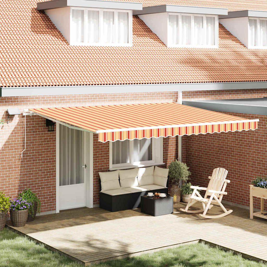 Uitschuifbare luifel Geel en Oranje 450 × 350 cm is nu te koop bij PeponiXL, paradijselijk wonen!