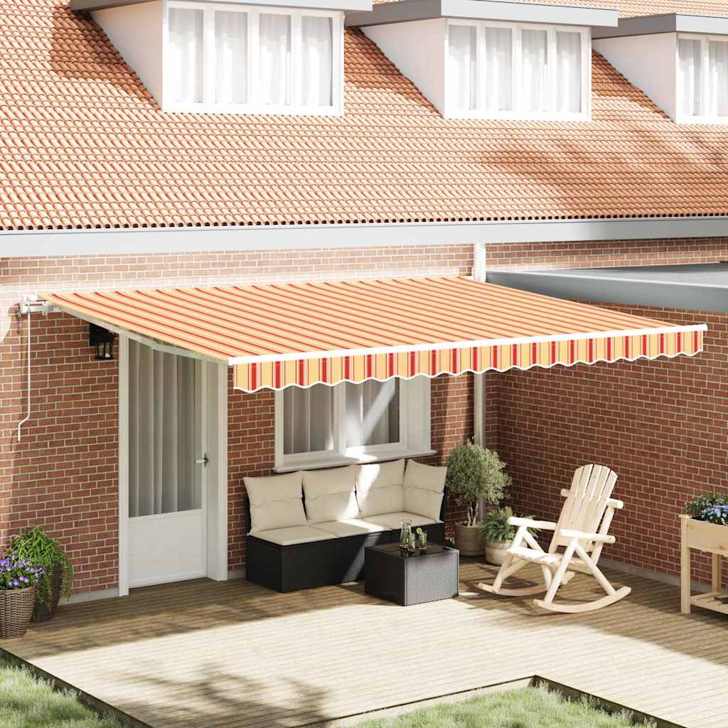 Uitschuifbare luifel Geel en Oranje 450 × 350 cm is nu te koop bij PeponiXL, paradijselijk wonen!