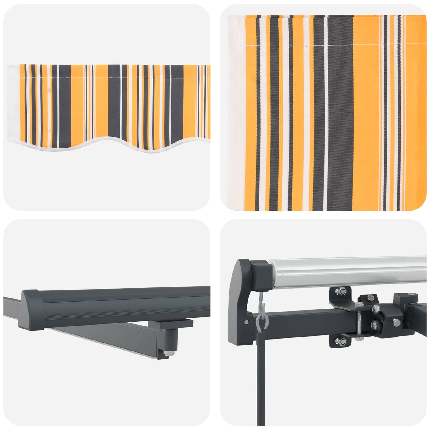 Inklapbaar Zonnescherm Multikleur 450 ×350 cm Stof is nu te koop bij PeponiXL, paradijselijk wonen!