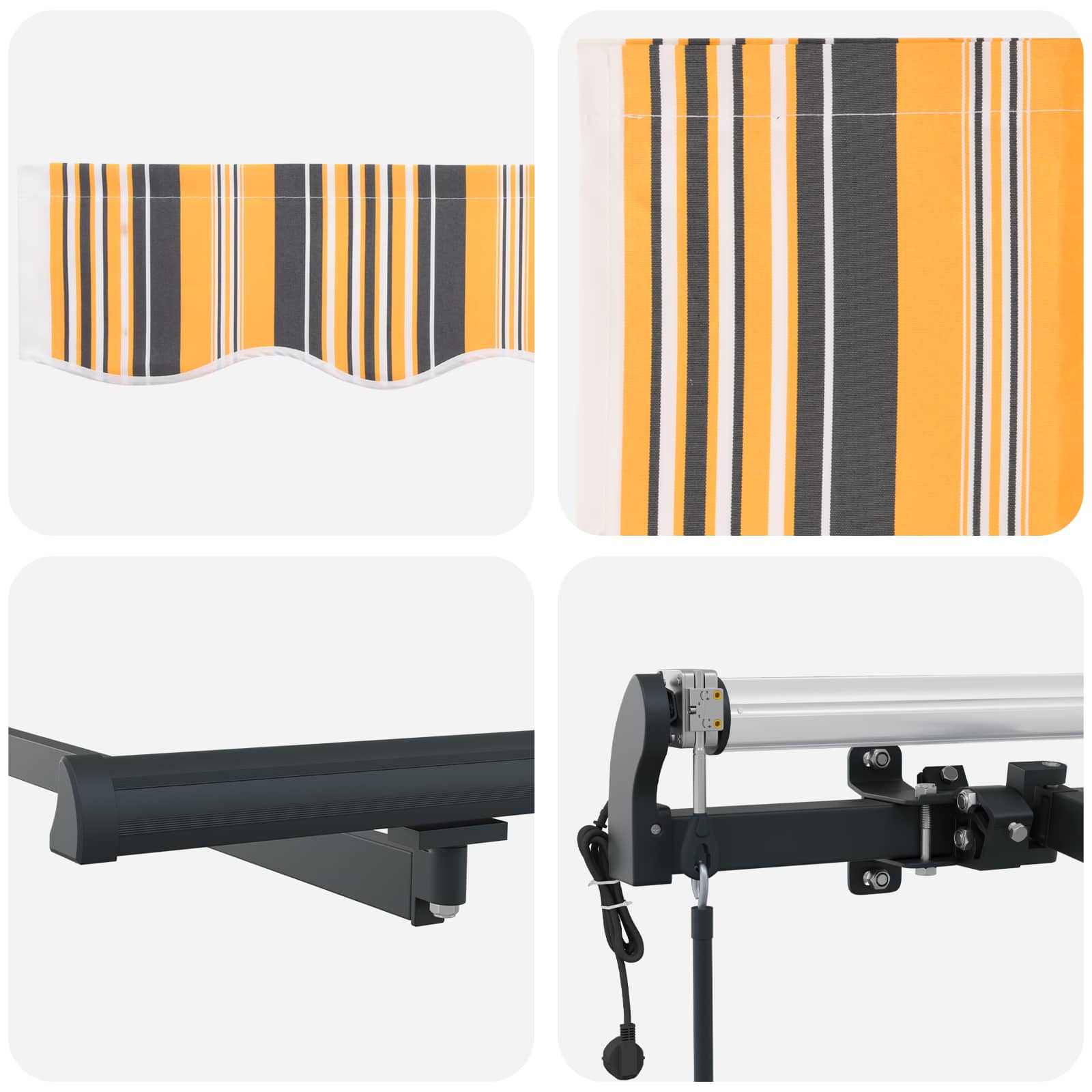 Inklapbaar Zonnescherm Multikleur 450 × 350 cm is nu te koop bij PeponiXL, paradijselijk wonen!