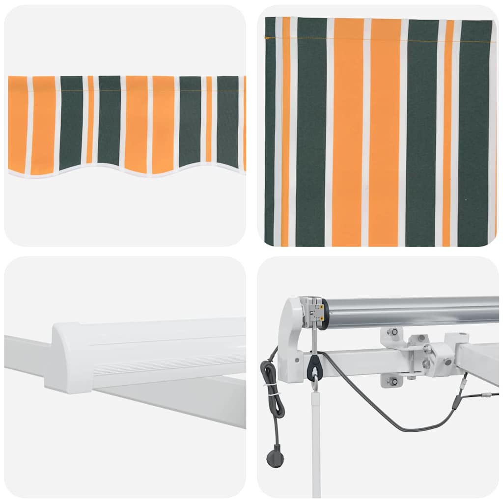 Inklapbaar Zonnescherm Groen en Geel 450 × 350 cm is nu te koop bij PeponiXL, paradijselijk wonen!