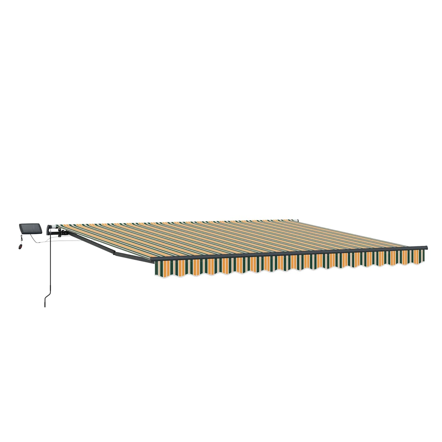 Inklapbaar Zonnescherm Groen en geel 450 ×350 cm Stof is nu te koop bij PeponiXL, paradijselijk wonen!