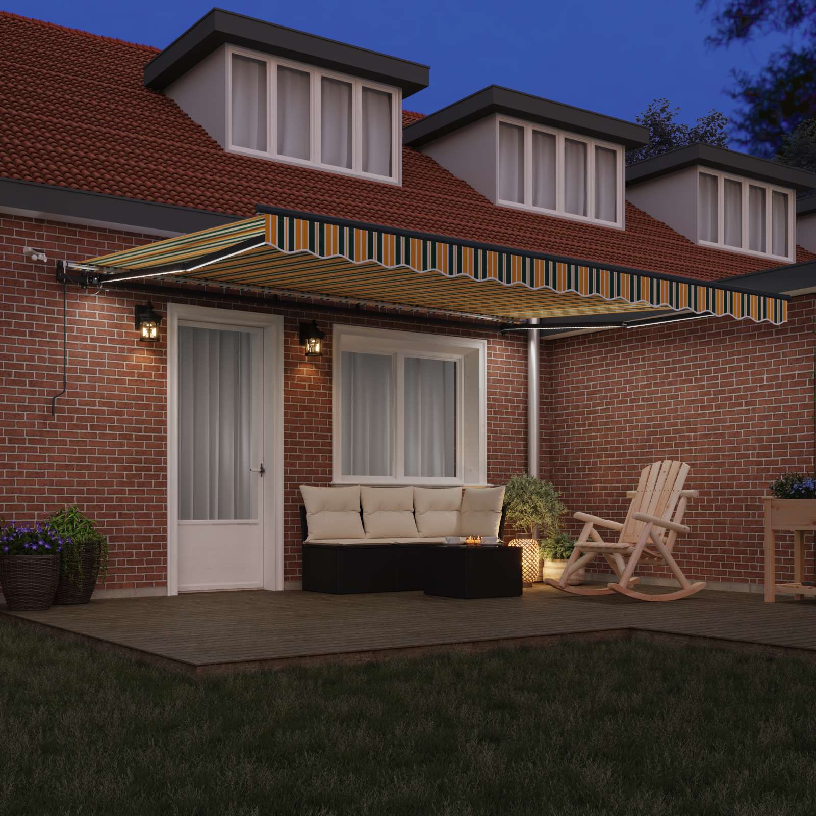 Luifeldoek met Groen en geel 450 × 350 cm Polyester is nu te koop bij PeponiXL, paradijselijk wonen!