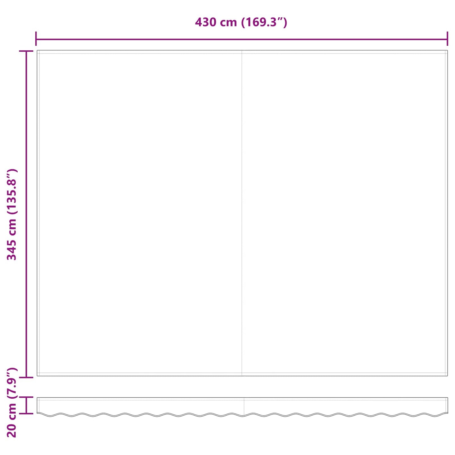 Inklapbaar Zonnescherm Groen en Wit 450 × 350 cm is nu te koop bij PeponiXL, paradijselijk wonen!