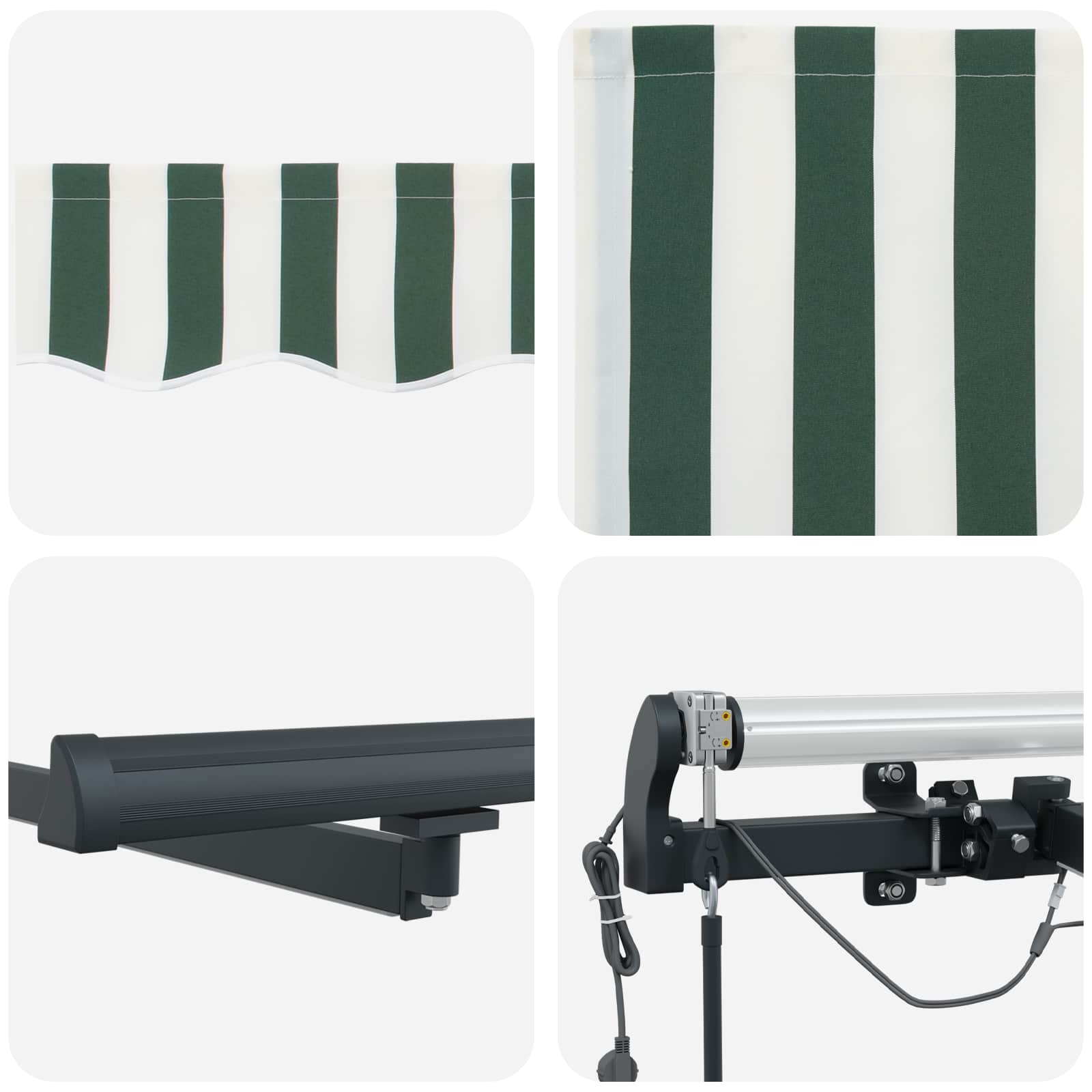 Luifeldoek met Groen en Wit 450 × 350 cm Polyester is nu te koop bij PeponiXL, paradijselijk wonen!