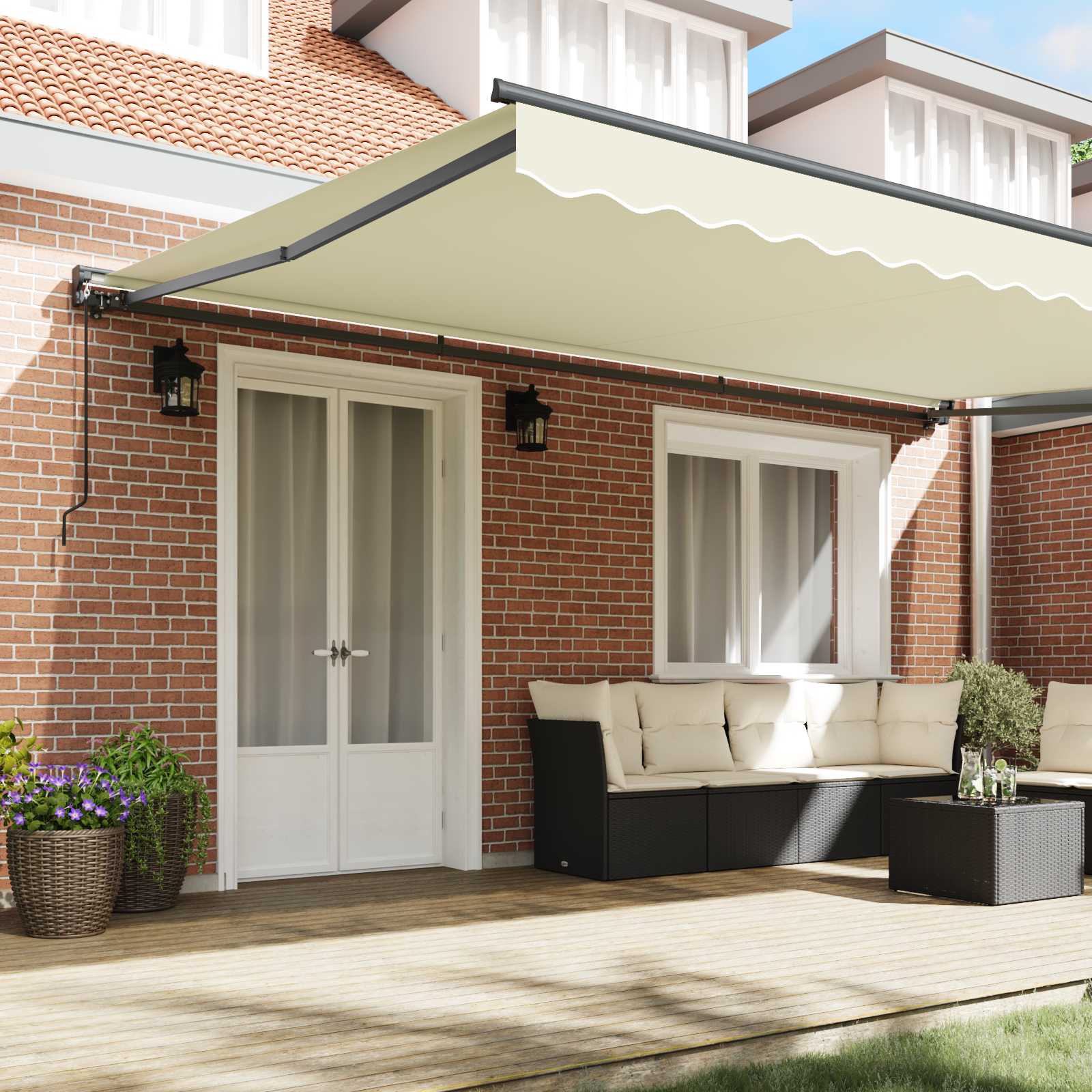 Zijde Frame Crème 500 × 300 cm Polyester met PU-coating is nu te koop bij PeponiXL, paradijselijk wonen!