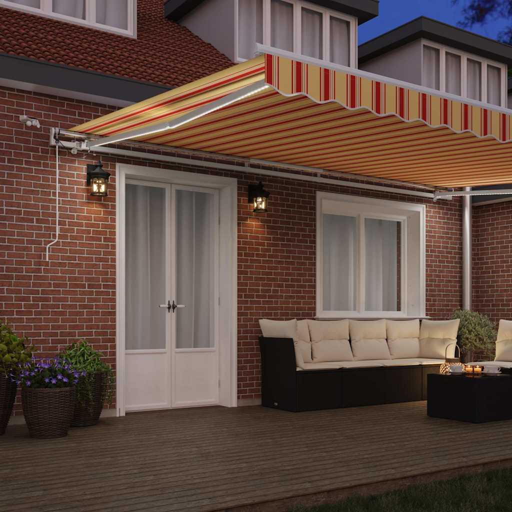 Inklapbaar Zonnescherm Geel en Oranje 500 × 300 cm is nu te koop bij PeponiXL, paradijselijk wonen!