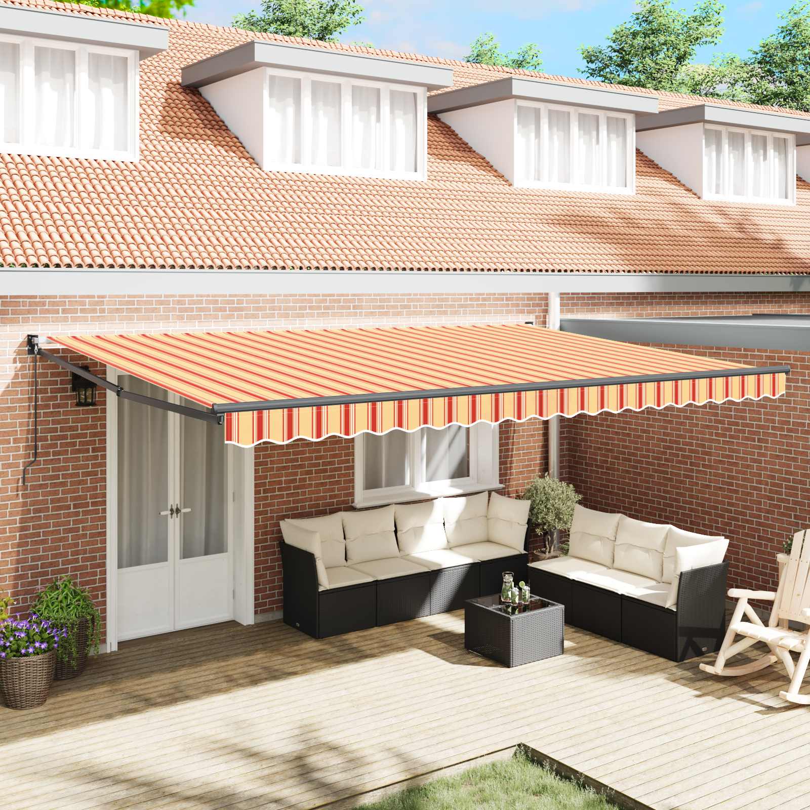 Markies Geel en Oranje 500 x 300 x 165 cm Polyester en Metaal is nu te koop bij PeponiXL, paradijselijk wonen!