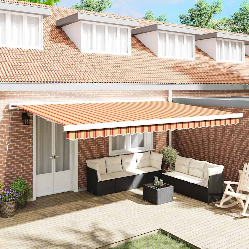 Inklapbaar Zonnescherm Geel en Oranje 500 × 300 cm is nu te koop bij PeponiXL, paradijselijk wonen!