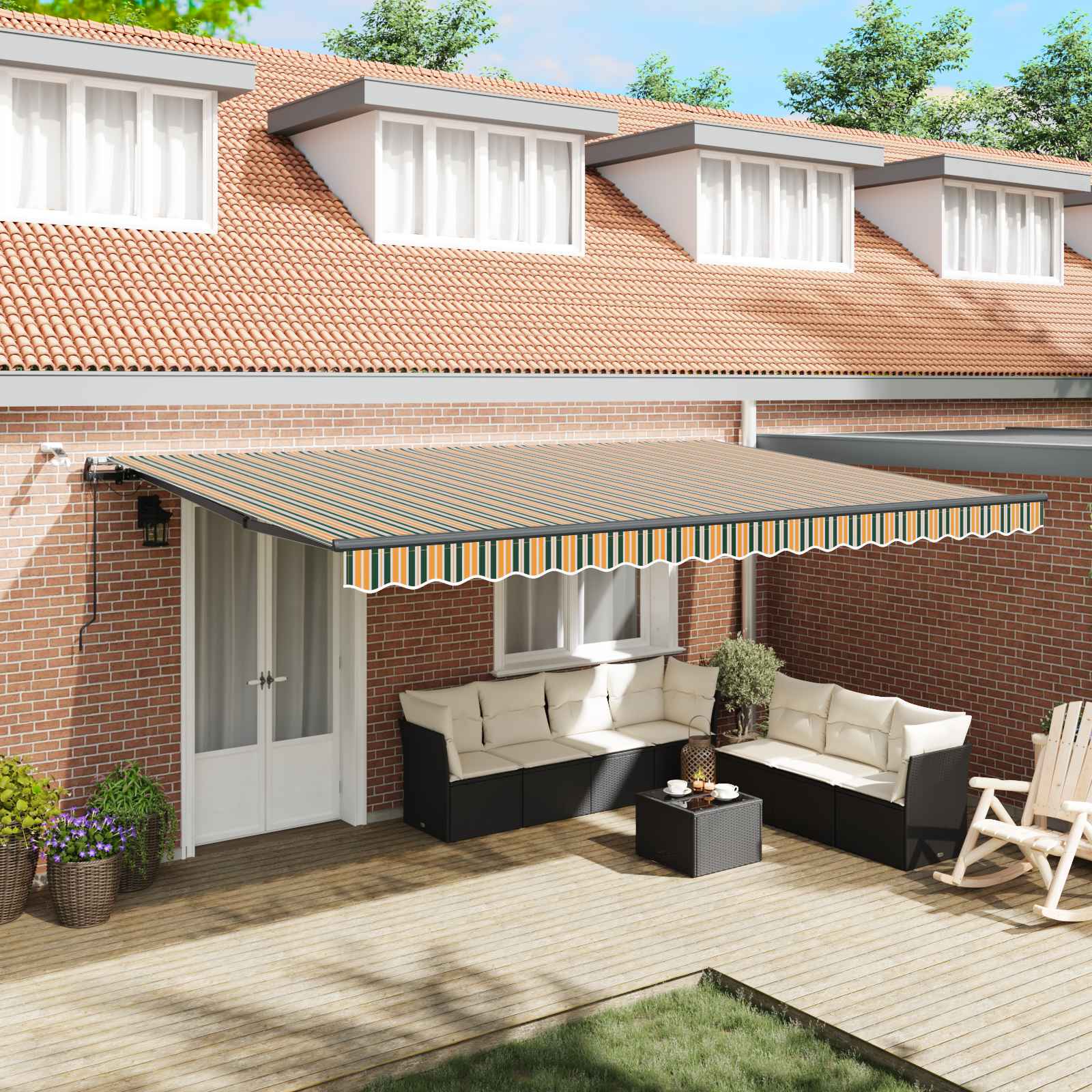 Luifeldoek Groen en geel 500 × 300 cm Polyester is nu te koop bij PeponiXL, paradijselijk wonen!