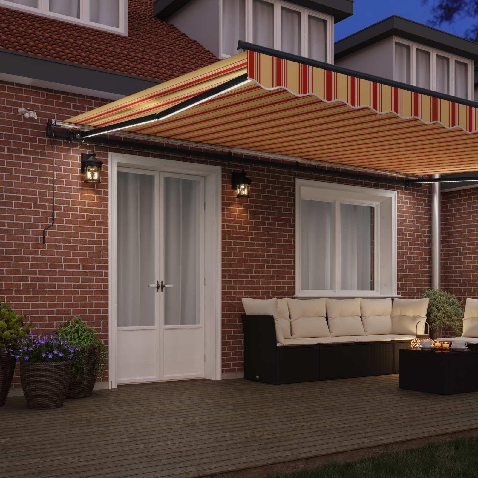 Luifeldoek Geel en Oranje 500 × 350 cm Polyester is nu te koop bij PeponiXL, paradijselijk wonen!