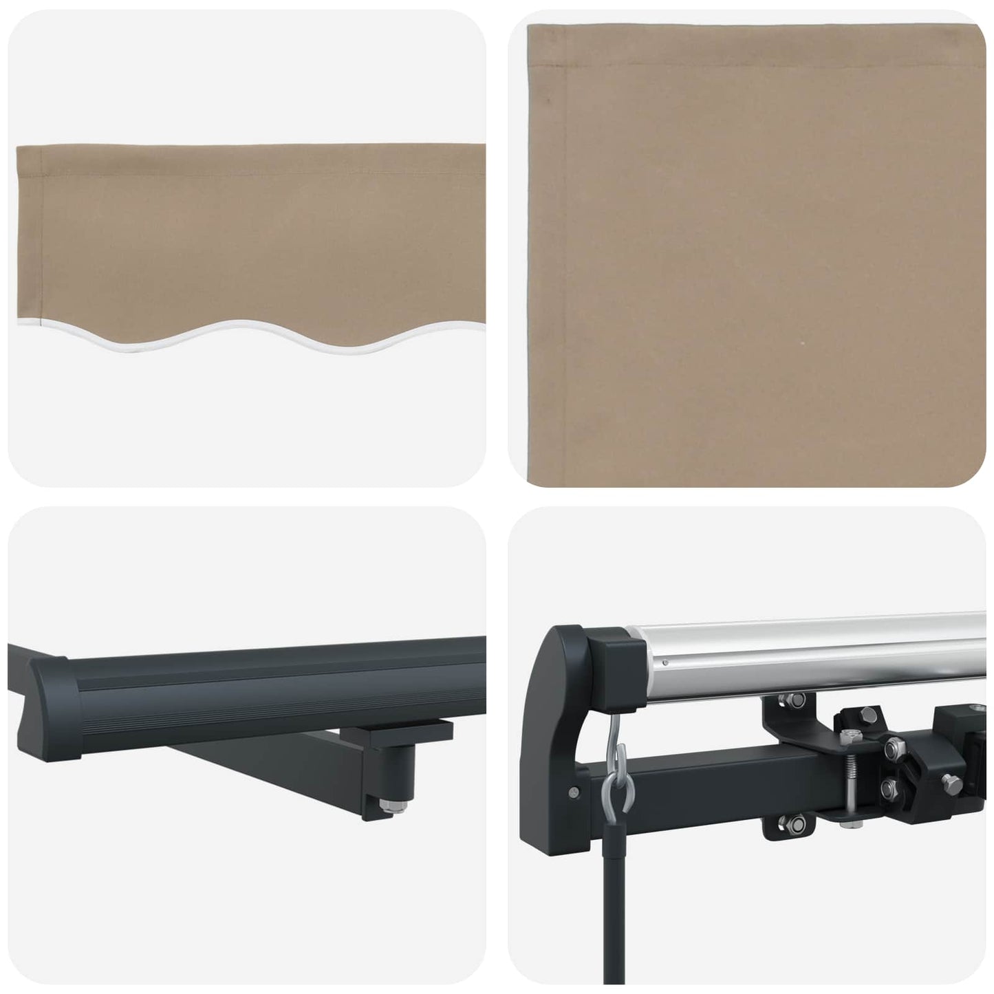 Inklapbaar Zonnescherm Beige 500 × 350 cm Polyester en staal is nu te koop bij PeponiXL, paradijselijk wonen!