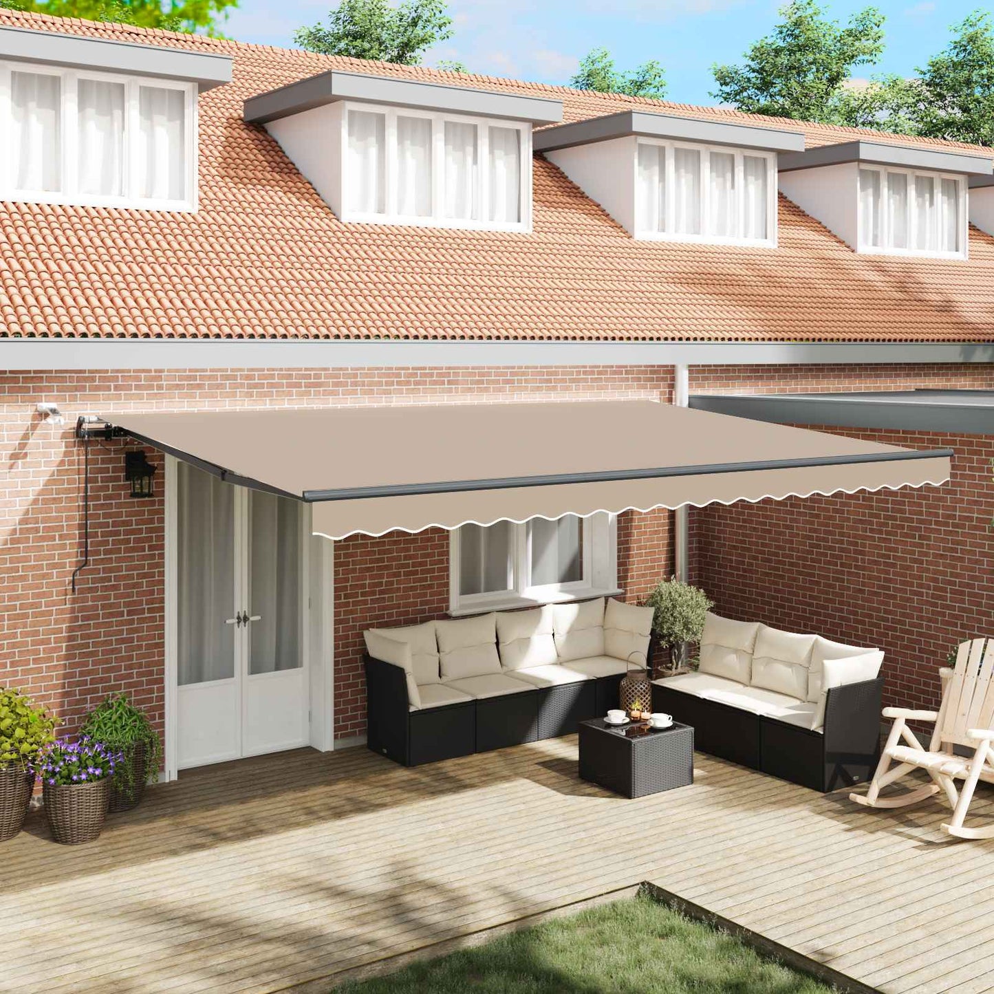 Luifeldoek met Beige 500 × 350 cm Polyester is nu te koop bij PeponiXL, paradijselijk wonen!