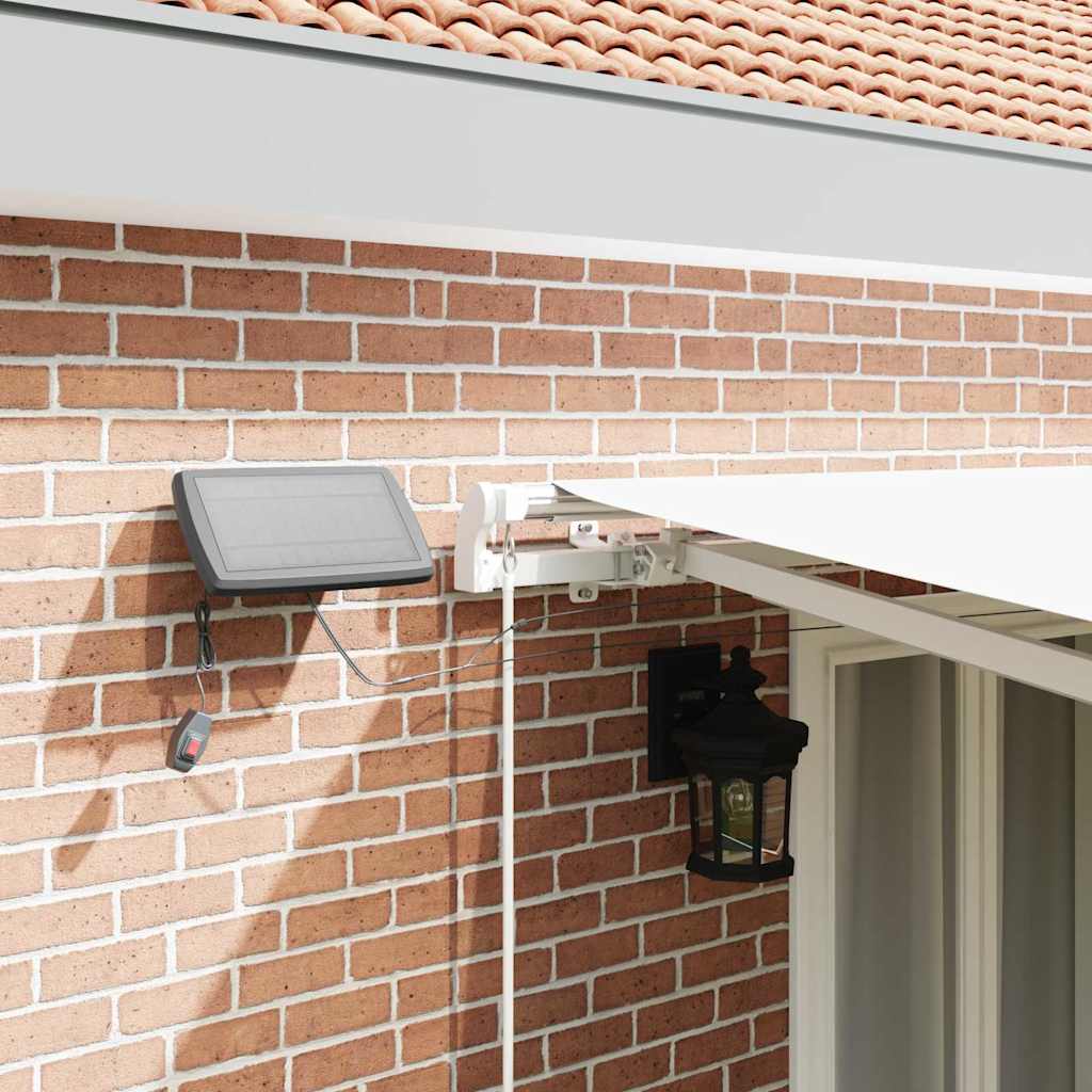 Inklapbaar Zonnescherm Wit 500 × 350 cm Stof en Staal is nu te koop bij PeponiXL, paradijselijk wonen!