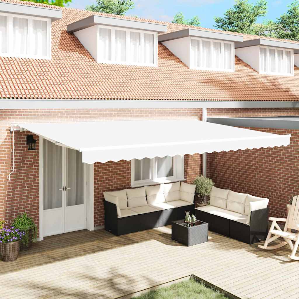 Elektrisch Uittrekbaar Zonnescherm Wit 500 × 350 cm is nu te koop bij PeponiXL, paradijselijk wonen!