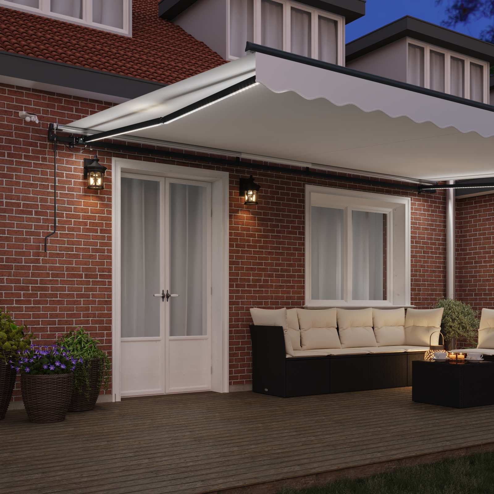 Luifeldoek met Wit 500 × 350 cm Polyester is nu te koop bij PeponiXL, paradijselijk wonen!