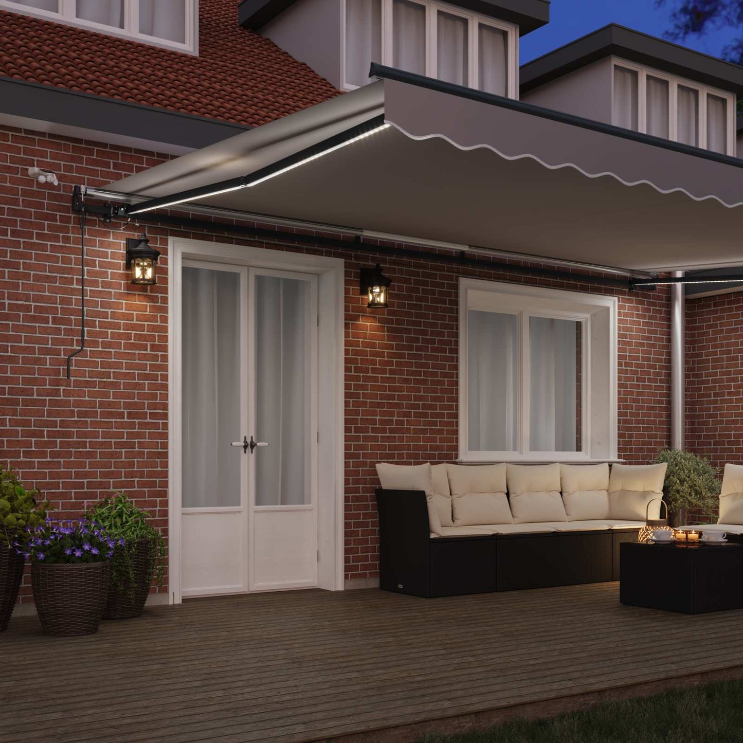 Luifeldoek Lichtgrijs 500 × 350 cm Polyester is nu te koop bij PeponiXL, paradijselijk wonen!