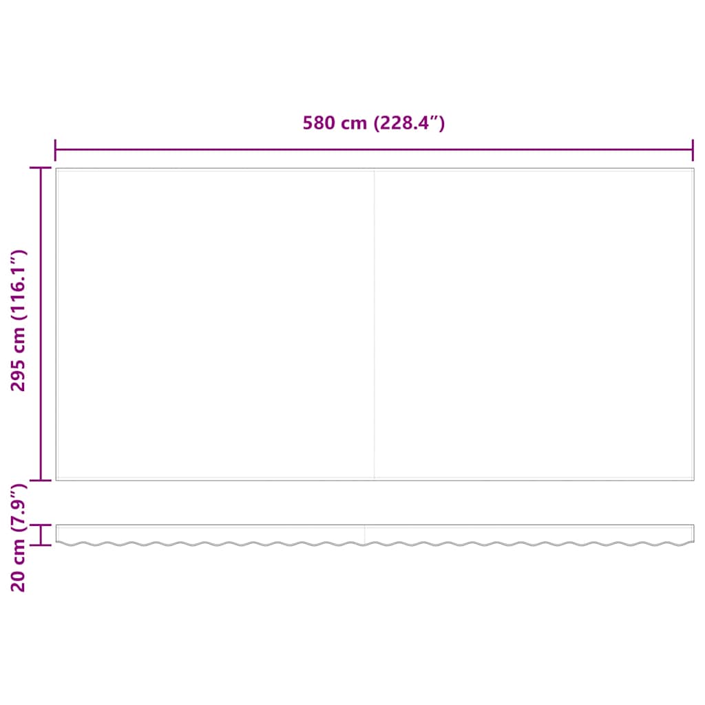 Inklapbaar Zonnescherm Rood en Wit 600 × 300 cm is nu te koop bij PeponiXL, paradijselijk wonen!
