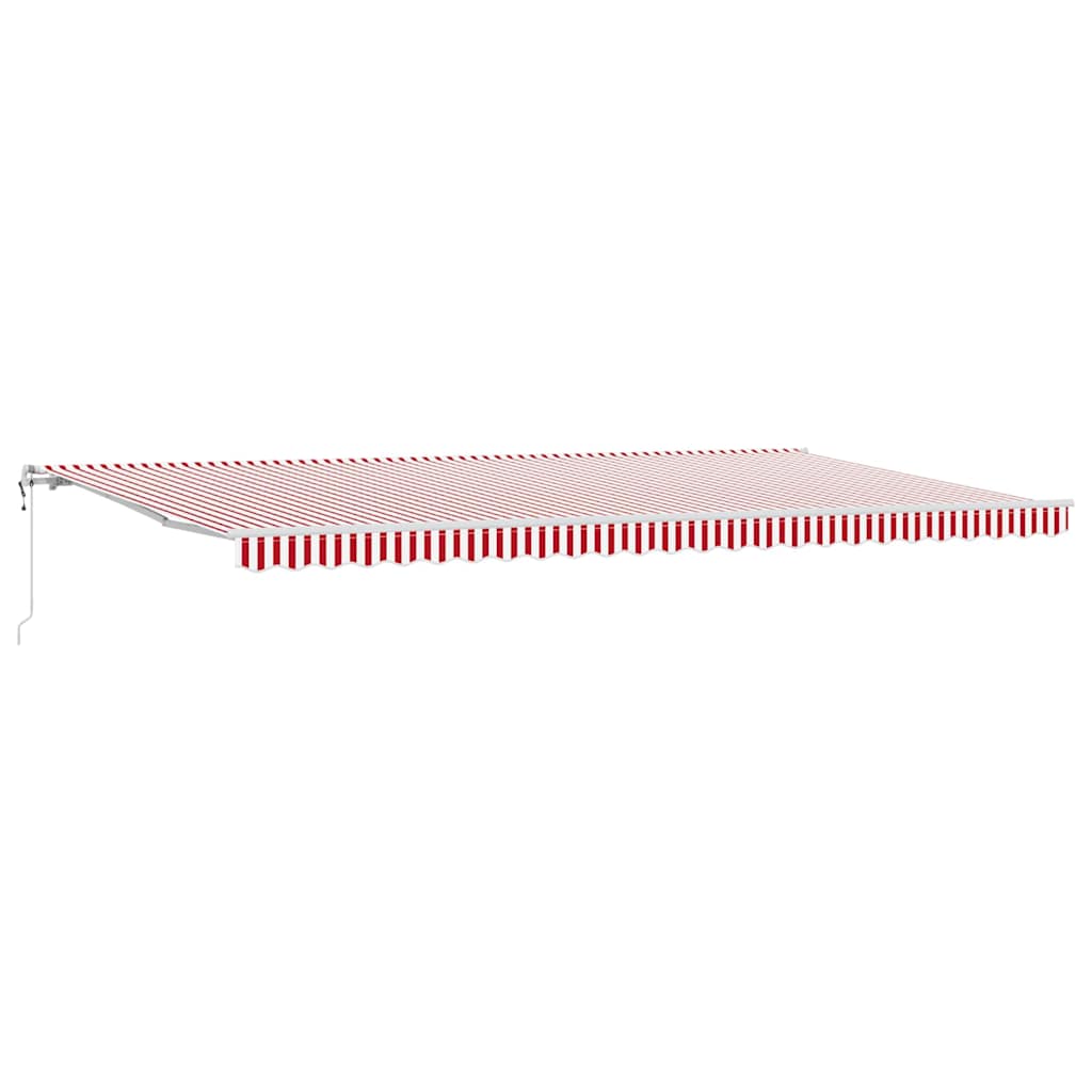 Inklapbaar Zonnescherm Rood en Wit 600 × 300 cm Stof en Staal is nu te koop bij PeponiXL, paradijselijk wonen!