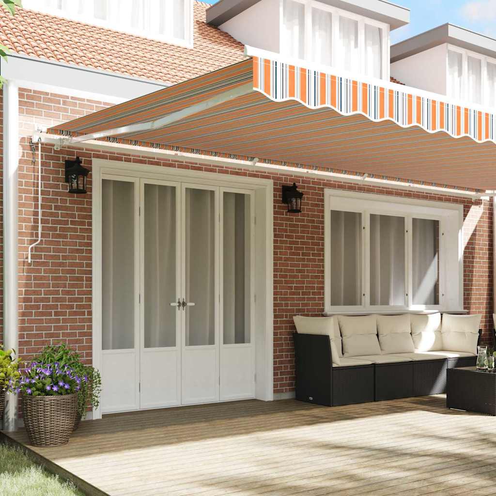 Inklapbaar Zonnescherm Multikleur 600 × 300 cm Stof en Staal is nu te koop bij PeponiXL, paradijselijk wonen!