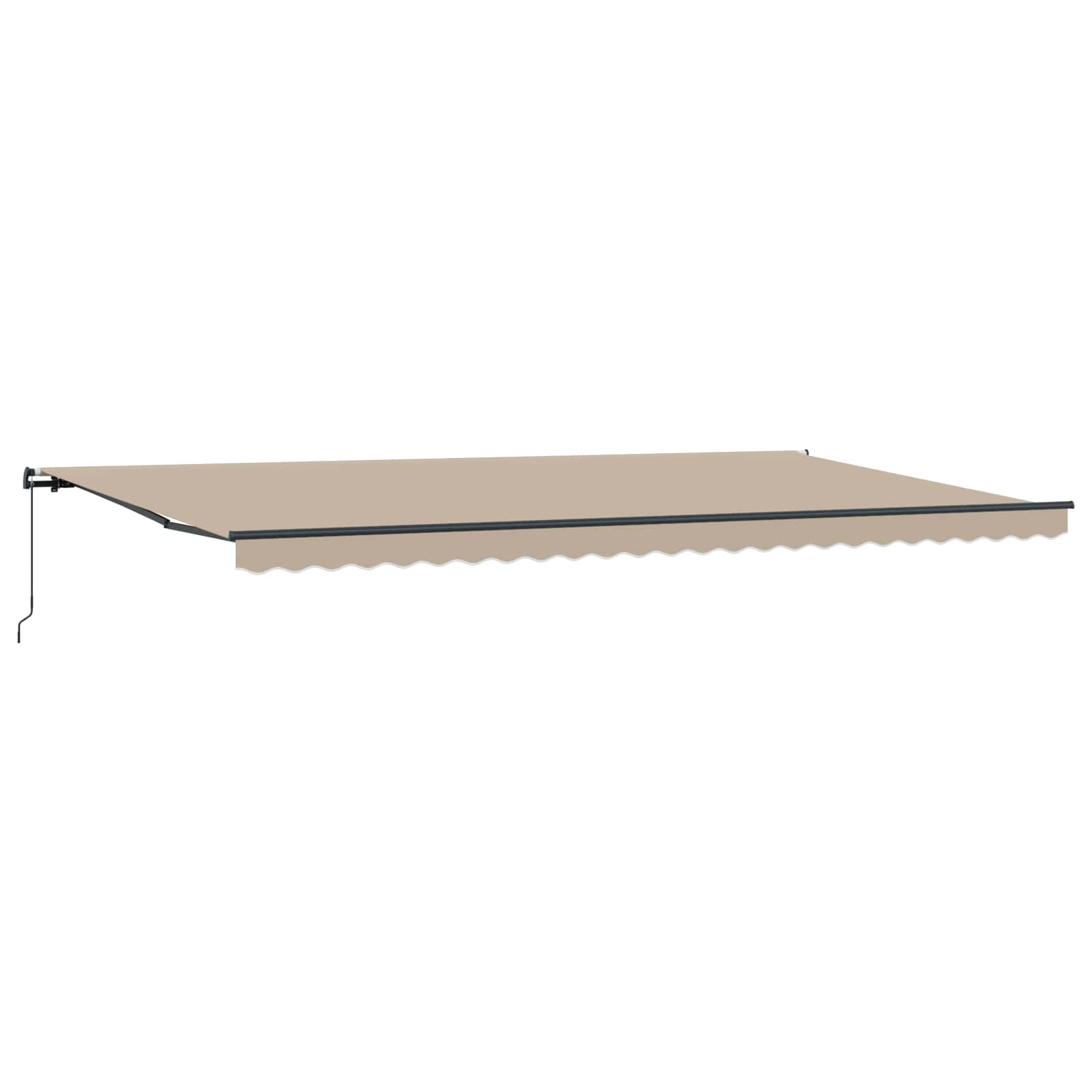 Inklapbaar Zonnescherm Beige 600 × 300 cm Polyester en staal is nu te koop bij PeponiXL, paradijselijk wonen!