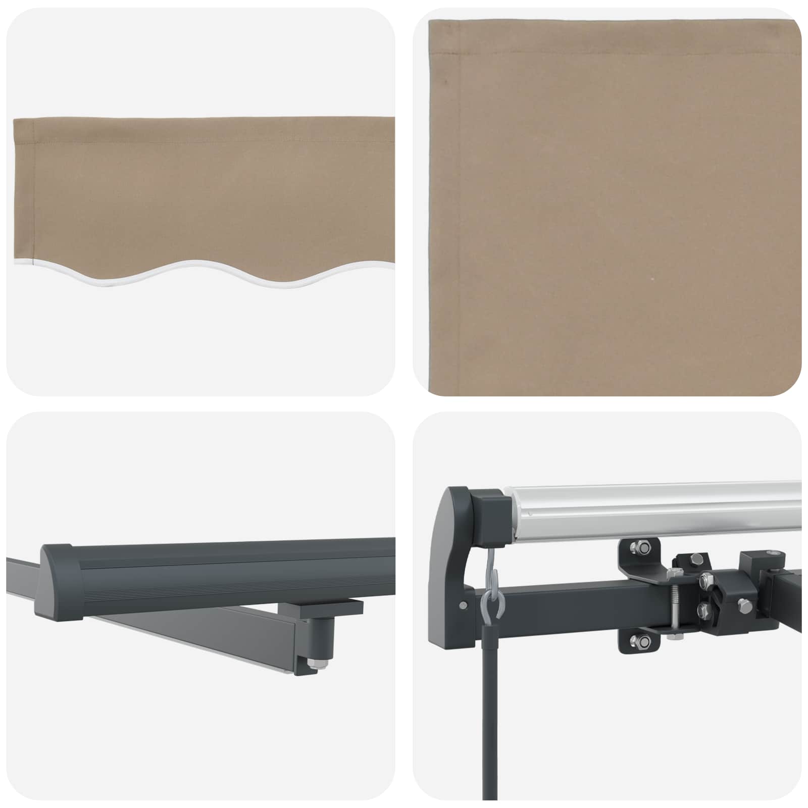 Inklapbaar Zonnescherm Beige 600 × 300 cm Stof is nu te koop bij PeponiXL, paradijselijk wonen!