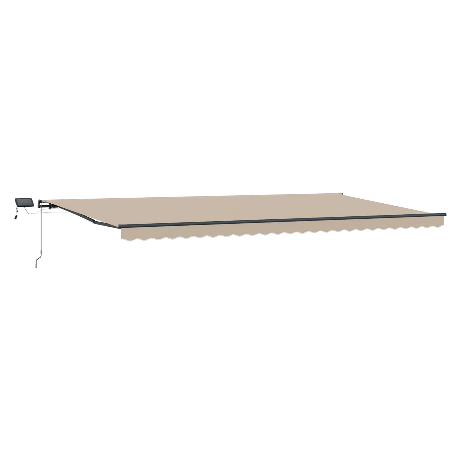 Inklapbaar Zonnescherm Beige 600 × 300 cm Stof is nu te koop bij PeponiXL, paradijselijk wonen!