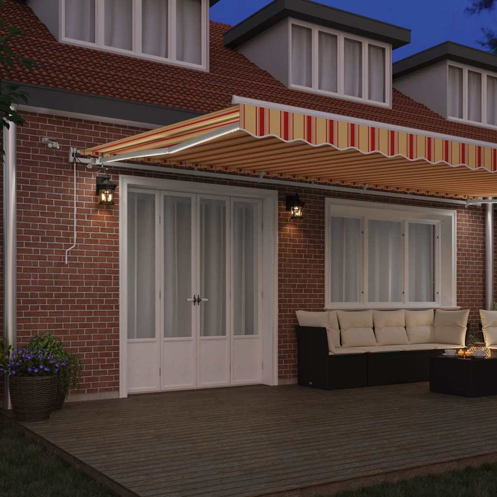 Inklapbaar Zonnescherm Geel en Oranje 600 × 350 cm is nu te koop bij PeponiXL, paradijselijk wonen!