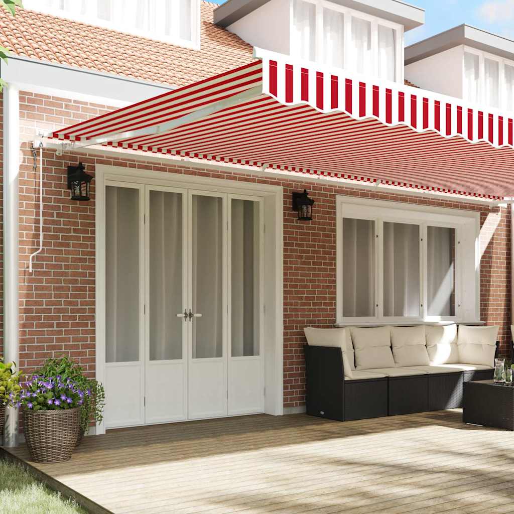 Elektrisch Uittrekbaar Zonnescherm Rood en Wit 600 × 350 cm is nu te koop bij PeponiXL, paradijselijk wonen!