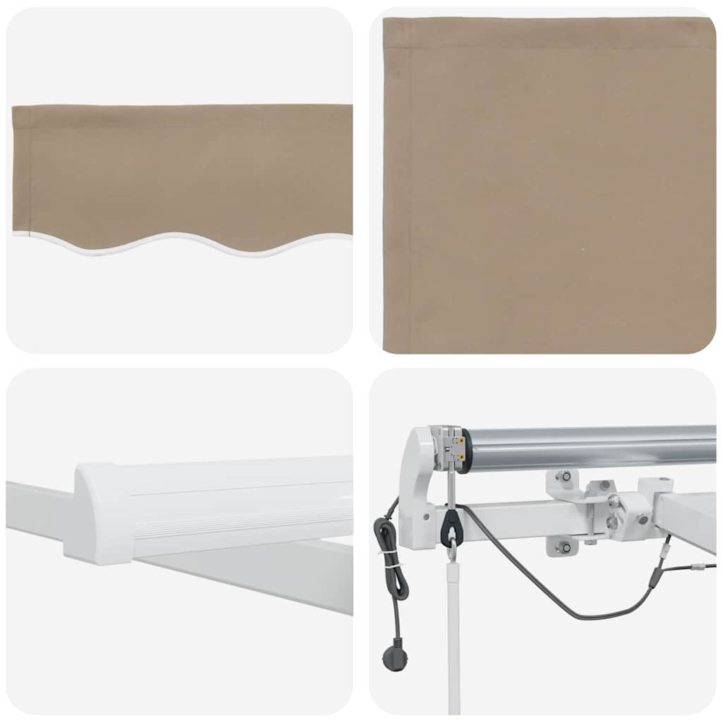 Inklapbaar Zonnescherm Beige 600 × 350 cm Polyester en Metaal is nu te koop bij PeponiXL, paradijselijk wonen!