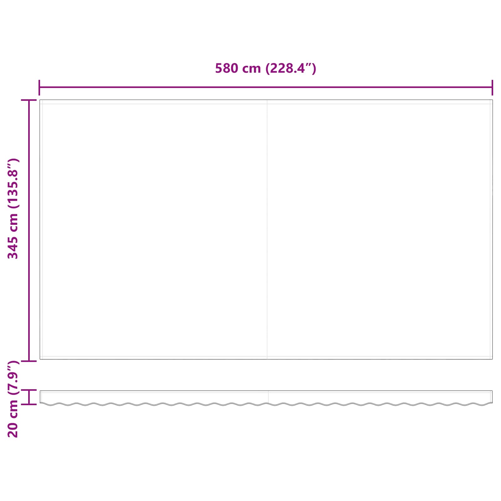 Inklapbaar Zonnescherm Beige 600 × 350 cm Polyester en staal is nu te koop bij PeponiXL, paradijselijk wonen!