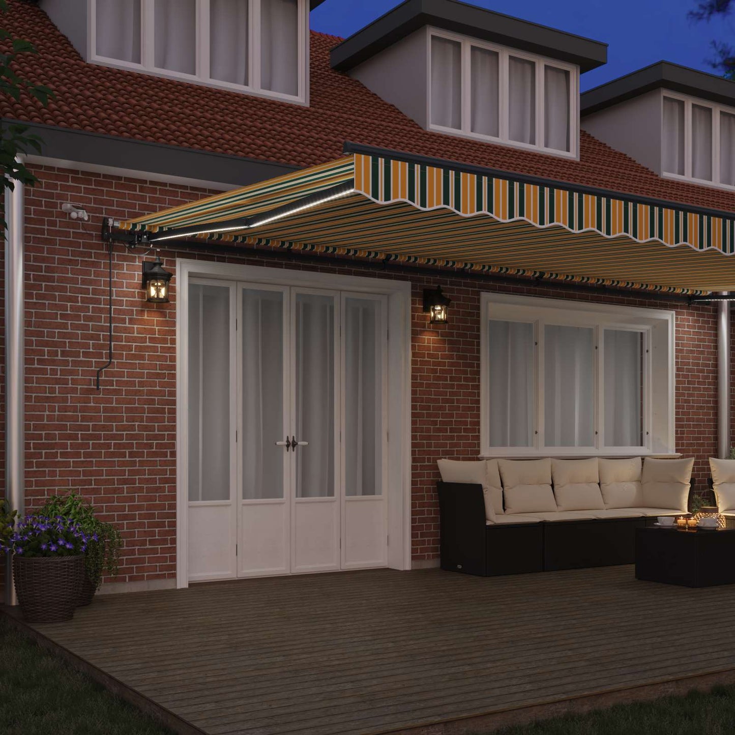 Luifeldoek met Groen en geel 600 × 350 cm Polyester is nu te koop bij PeponiXL, paradijselijk wonen!