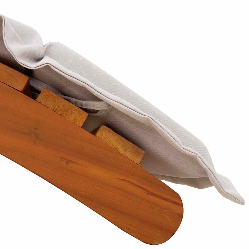 Ligbed met kussen Lichtgrijs 55 x 184 x 64cm Massief Acaciahout is nu te koop bij PeponiXL, paradijselijk wonen!